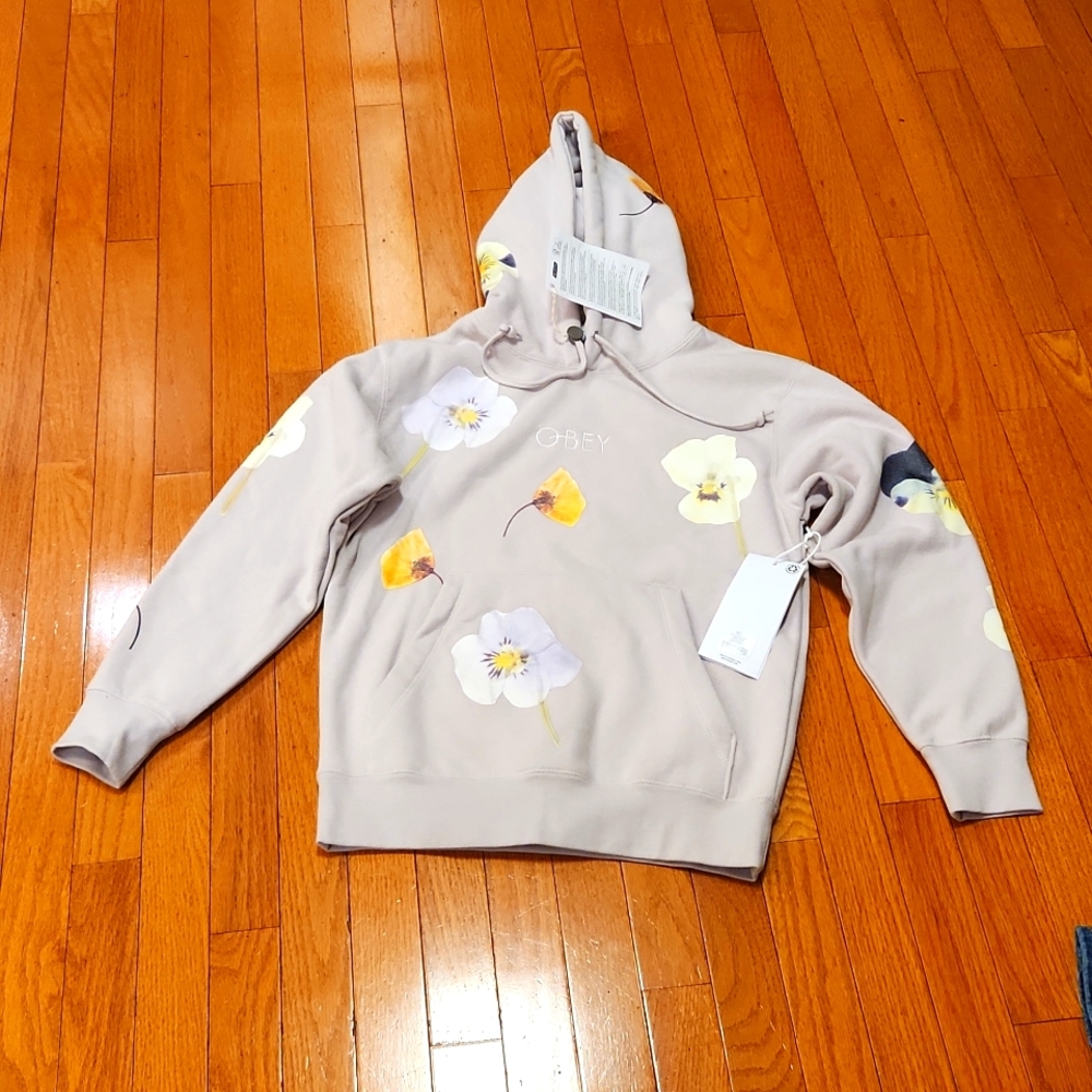NWT Women's Obey purple floral sweatshirt